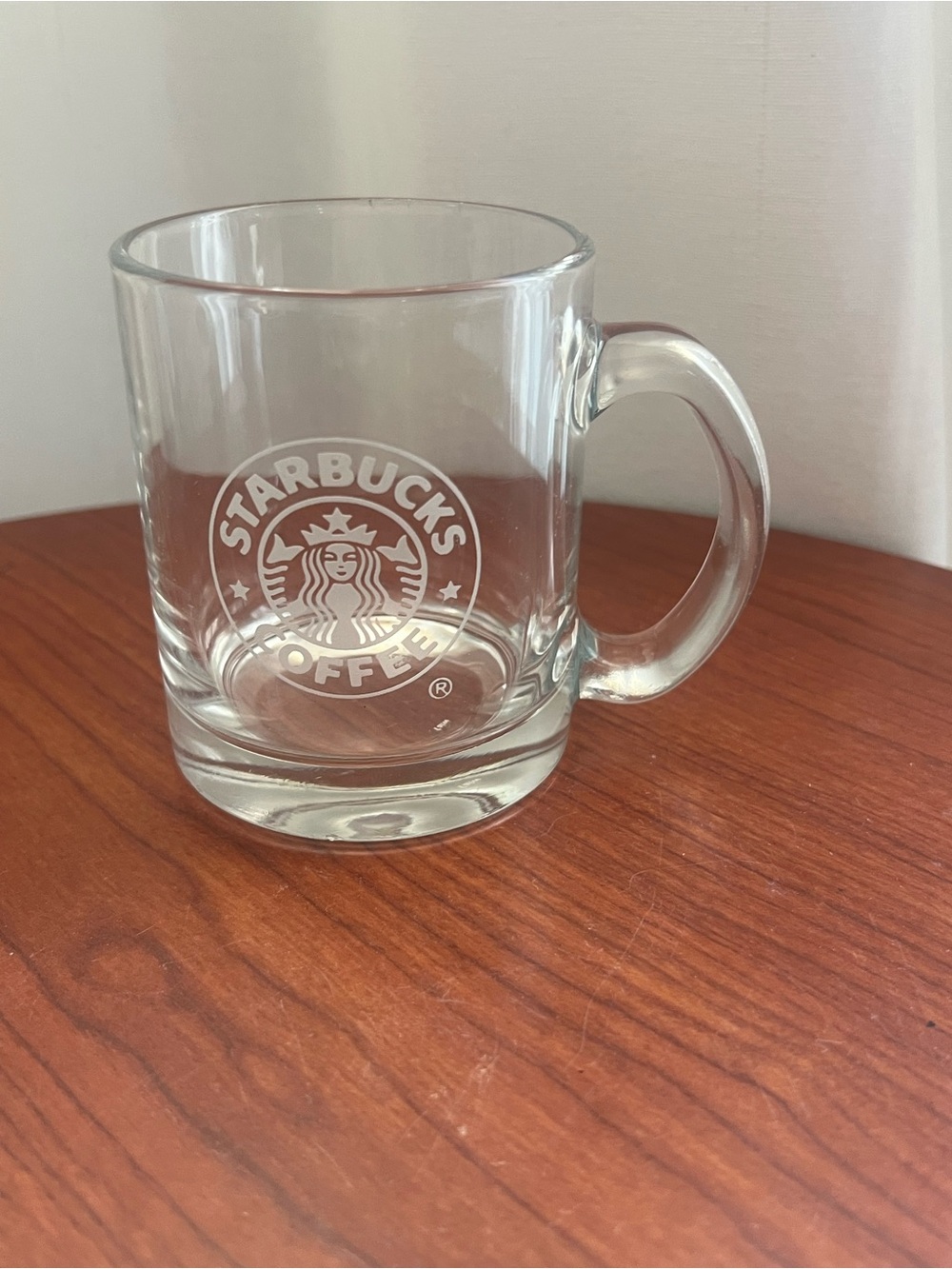 Starbucks Clear Glass Mug with White Logo